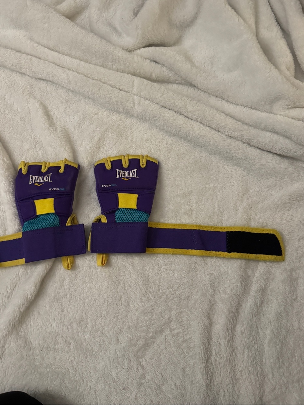 Everlast Purple & Yellow fingerless gloves